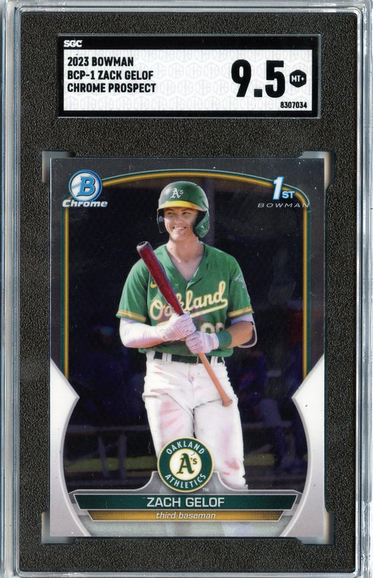 2023 Bowman #BCP-1 Zack Gelof Chrome Prospects Pearl Refractors SGC 9.5