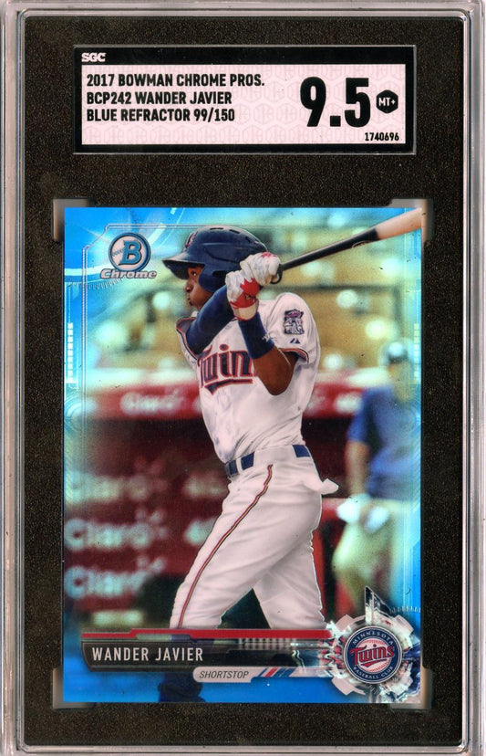 2017 Bowman Chrome #BCP242 Wander Javier Prospects Blue Refractor SGC 9.5