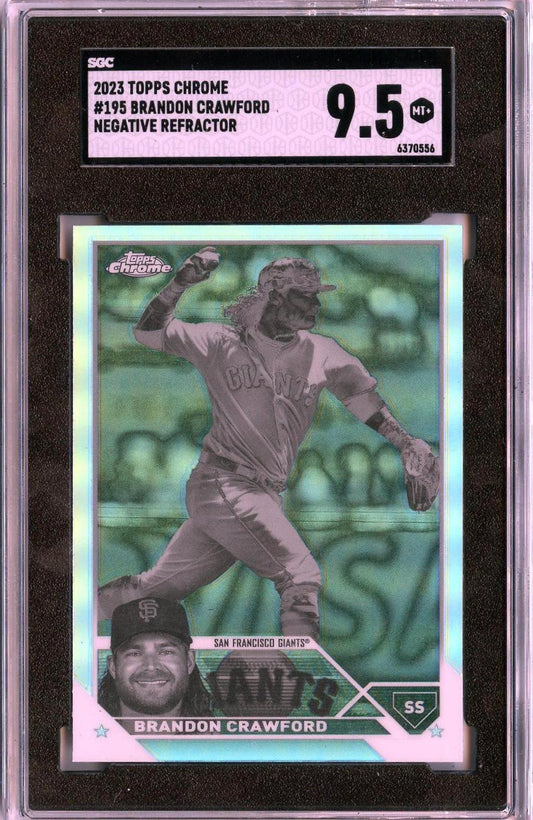 2023 Topps Chrome #195 Brandon Crawford Negative Refractors SGC 9.5