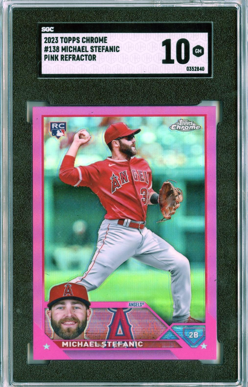 2023 Topps Chrome #138 Michael Stefanic Pink Refractors RC SGC 10