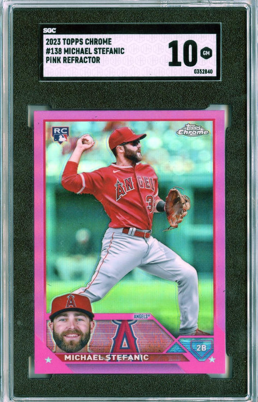 2023 Topps Chrome #138 Michael Stefanic Pink Refractors RC SGC 10