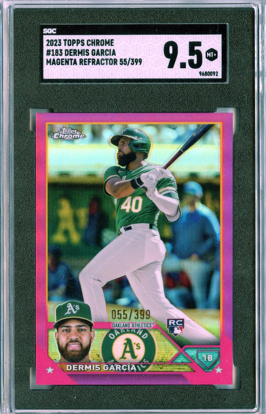 2023 Topps Chrome #183 Dermis García Magenta Refractors RC SGC 9.5