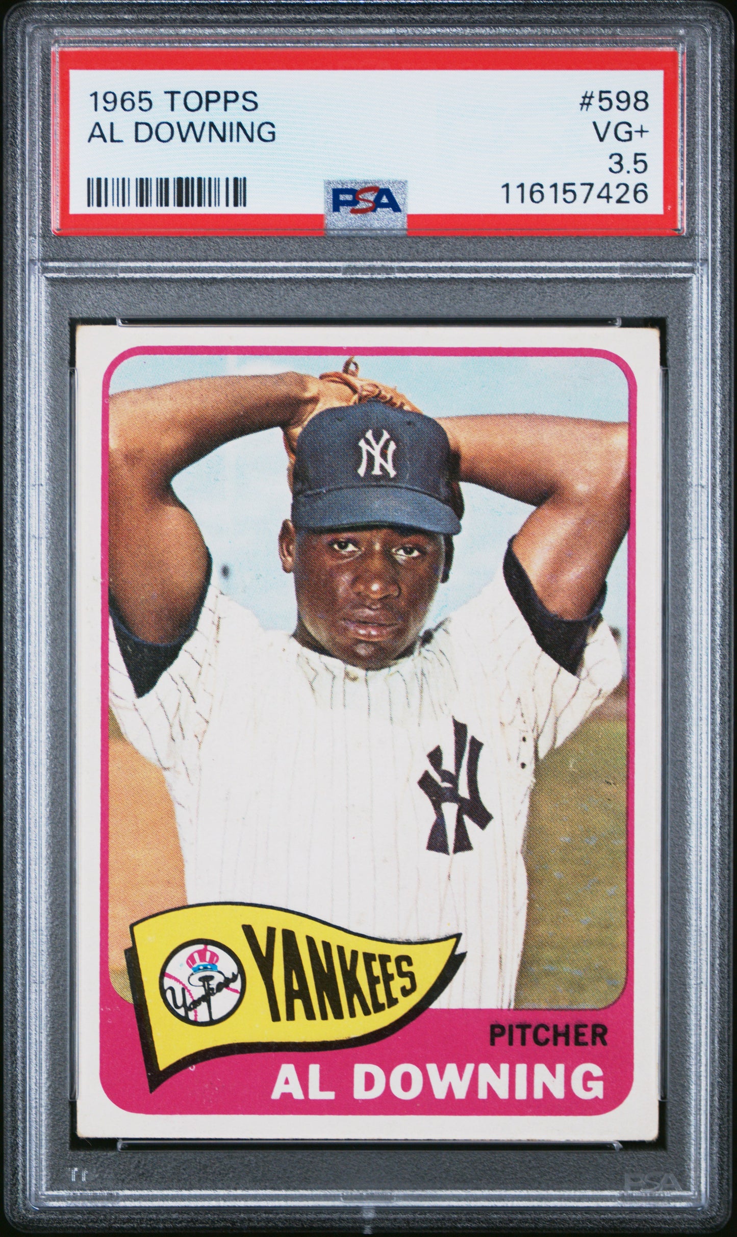 1965 Topps #598 Al Downing PSA 3.5