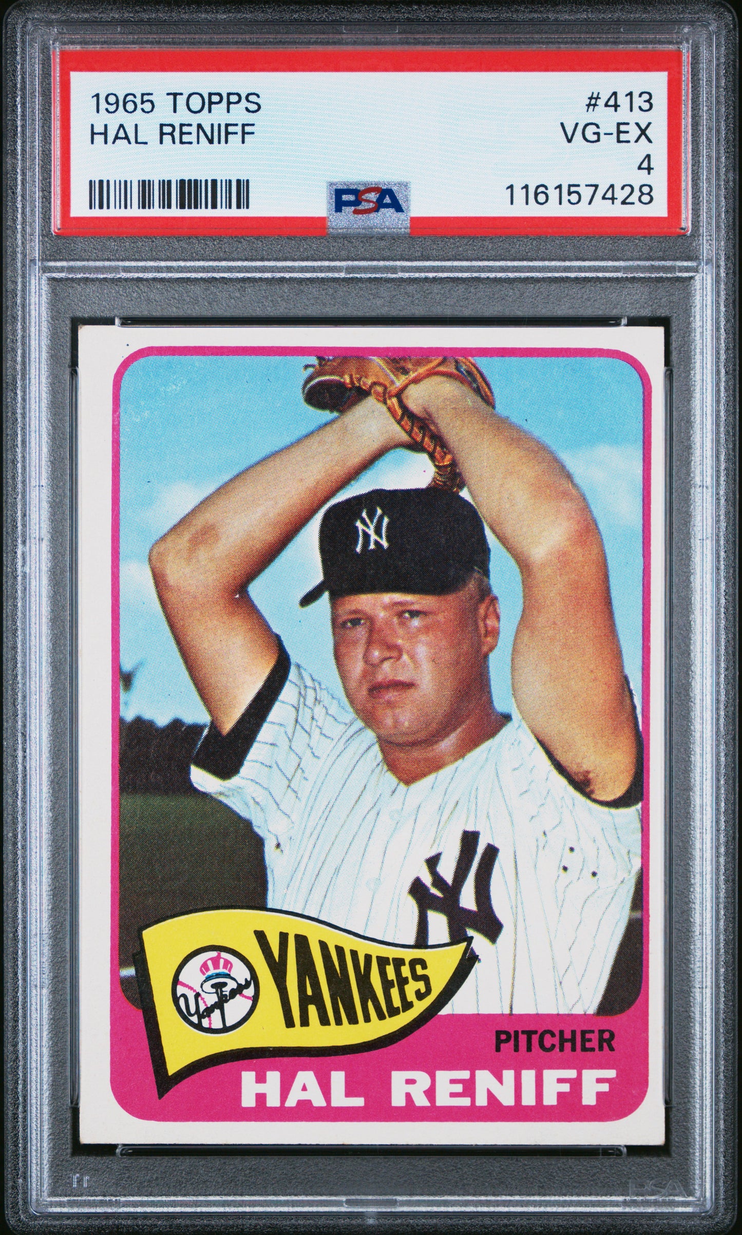 1965 Topps #413 Hal Reniff PSA 4
