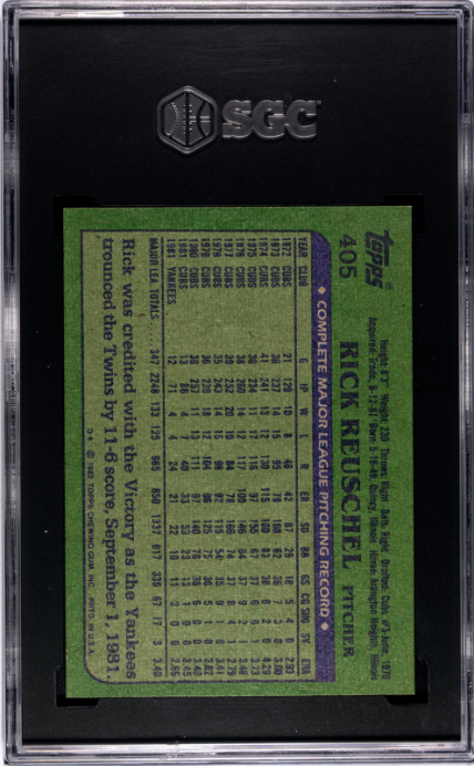 1982 Topps #405 Rick Reuschel SGC 7
