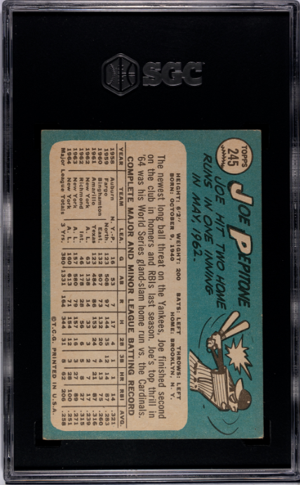 1965 Topps #245 Joe Pepitone SGC 5