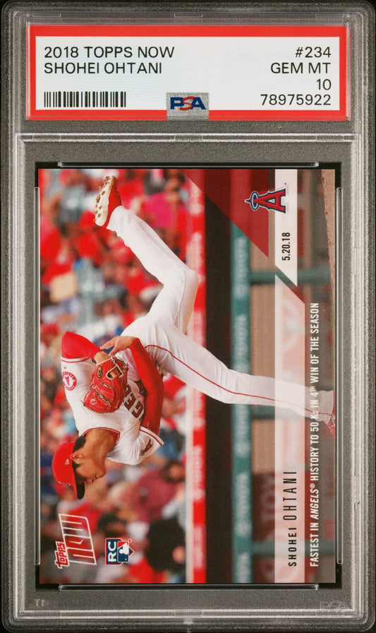 2018 Topps Now #234 Shohei Ohtani RC PSA 10