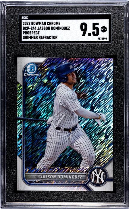 #BCP-244 Jasson Dominguez Shimmer Refractor SGC 9.5