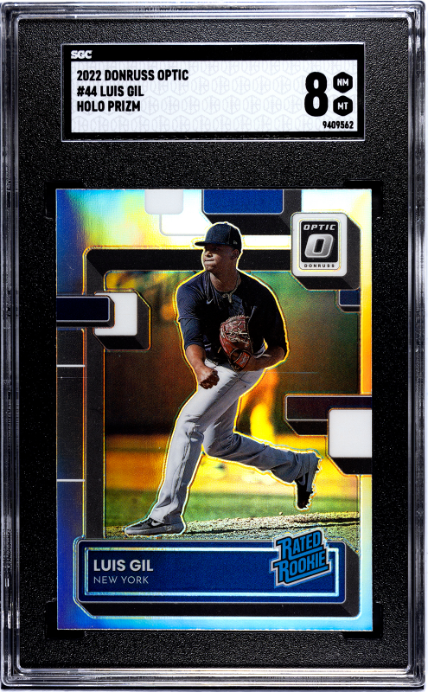 2022 Donruss Optic #44 Luis Gil Holo Prizm SGC 8