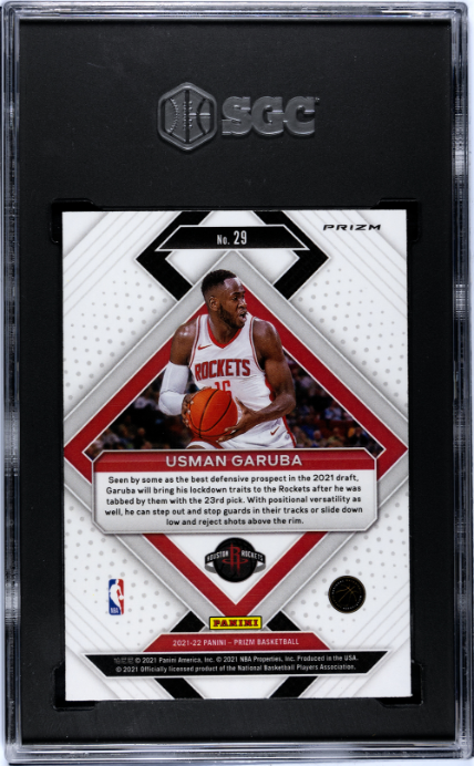 2021-22 Panini Prizm #29 Usman Garuba Emergent Silver Prizm RC SGC 8.5