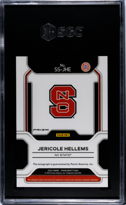 2022-23 Panini Prizm Draft Picks #SS-JHE Jericole Hellems Sensational Sigs. Green Prizm SGC 9