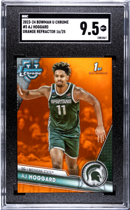 2023-24 Bowman U Chrome #5 Aj Hoggard Orange Refractor SGC 9.5