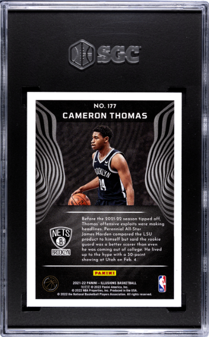 2021-22 Panini Illusions #177 Cameron Thomas RC SGC 10