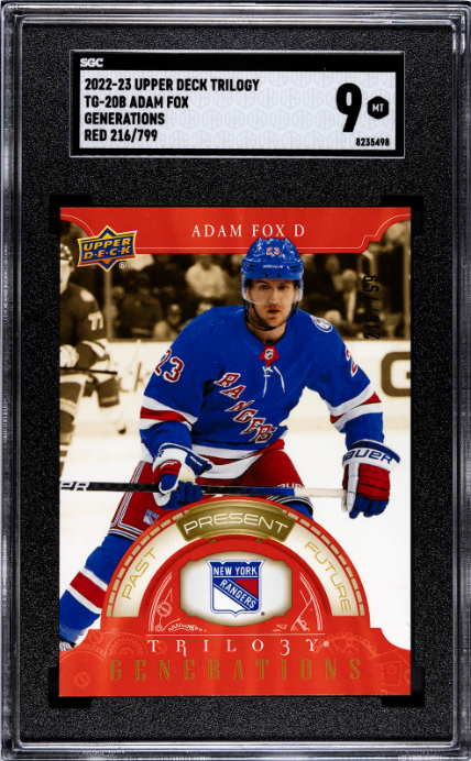 2022-23 Upper Deck Trilogy #TG-20B Adam Fox Generations Red SGC 9