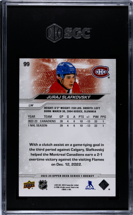 2023-24 Upper Deck #99 Juraj Slafkovsky SGC 8