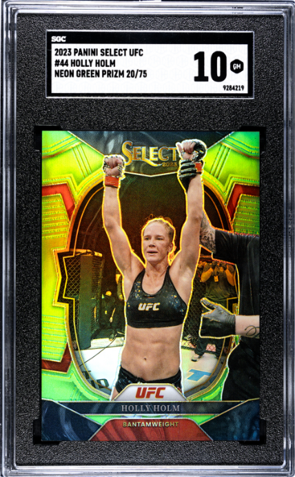 2023 Panini Select UFC #44 Holly Holm Neon Green Prizm SGC 10