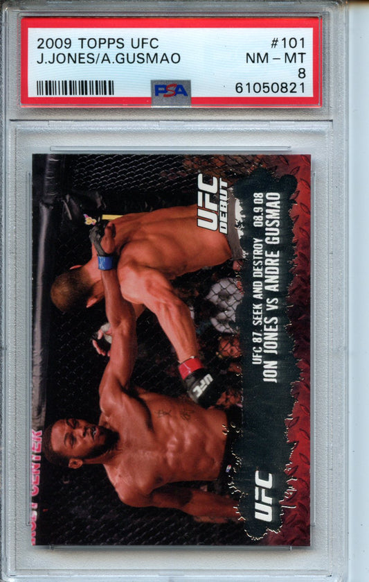 2009 Topps UFC Round 2 #101 J.Jones/A.Gusmao PSA 8