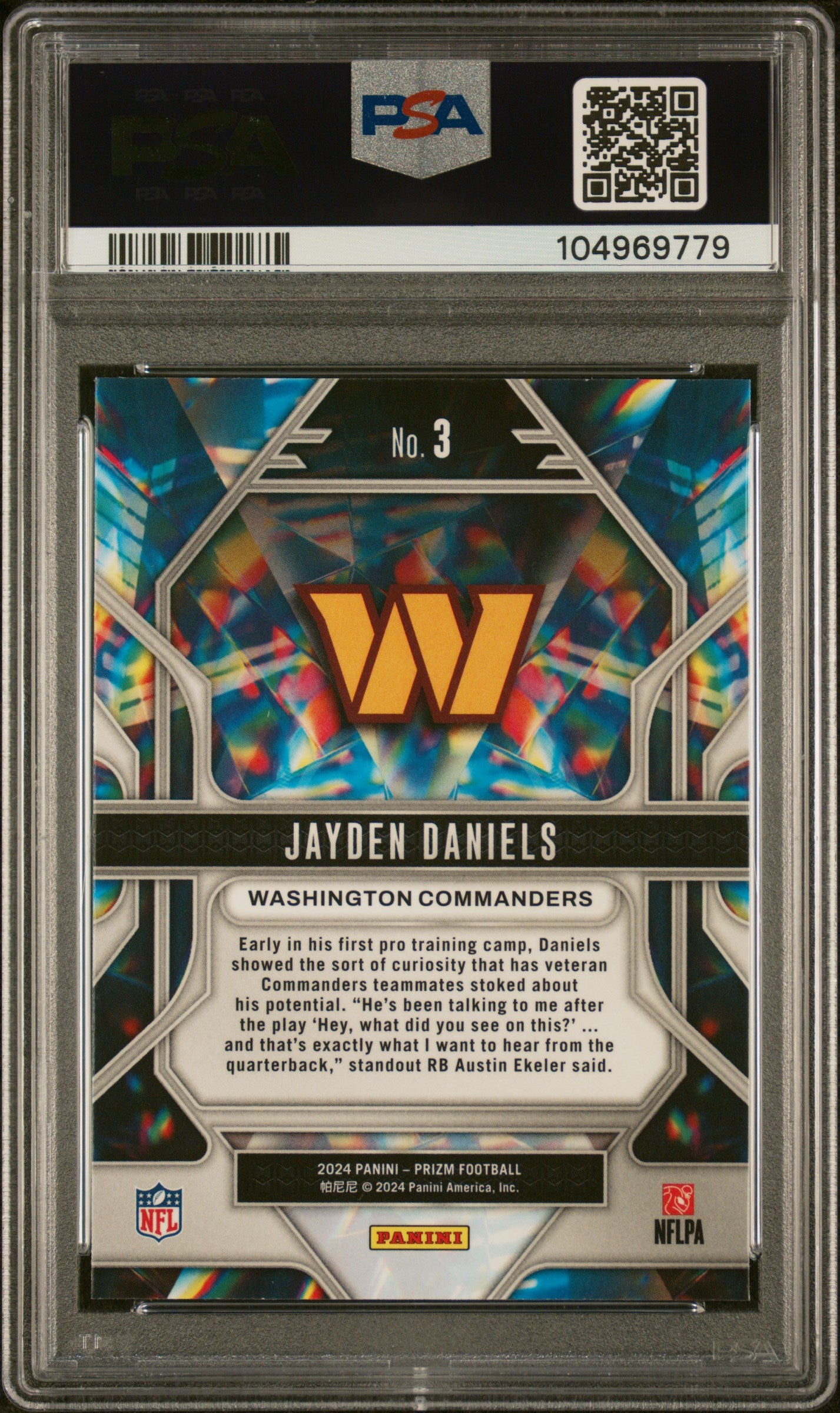 2024 Panini Prizm Prizmatic #3 Jayden Daniels RC PSA 7
