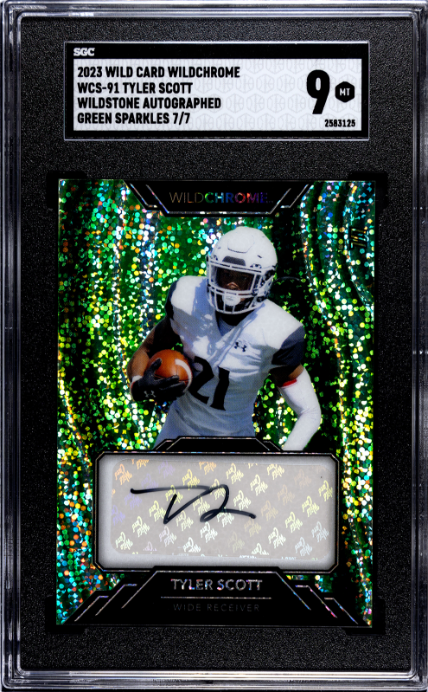 2023 Wild Card Wildchrome #WCS-91 Tyler Scott Wildstone Green Sparkles SGC 9