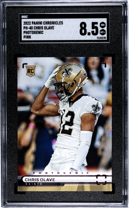 2022 Panini Chronicles #PH-40 Chris Olave Photogenic Pink RC SGC 8.5