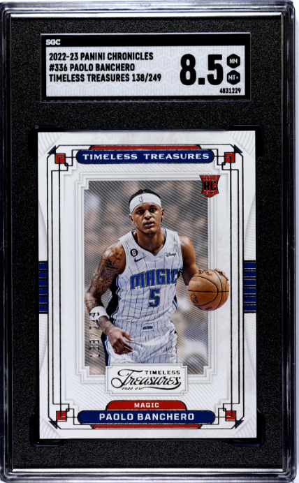 2022-23 Panini Chronicles #336 Paolo Banchero Timeless Treasures RC SGC 8.5