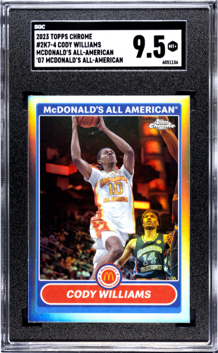 2023 Topps Chrome Mcdonald's All-American #2K7-4 Cody Williams '07 Design SGC 9.5