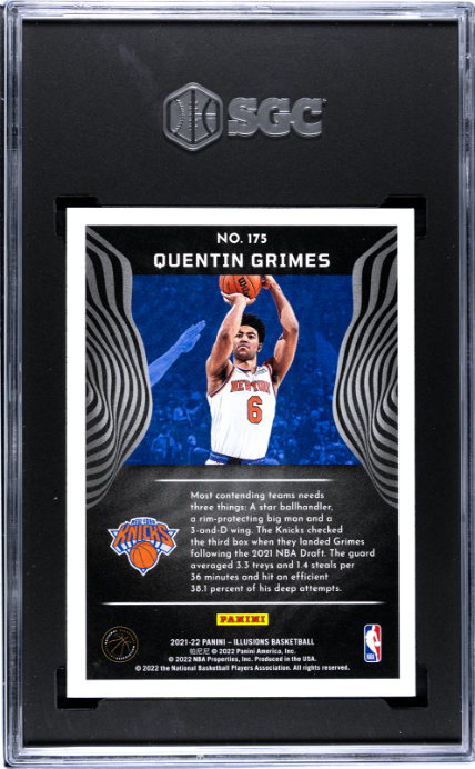 2021-22 Panini Illusions #175 Quentin Grimes RC SGC 8.5
