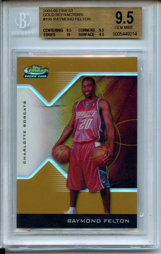 2004-05 Finest Refractors Gold #195 Draft Pick RC #5 BGS 9.5