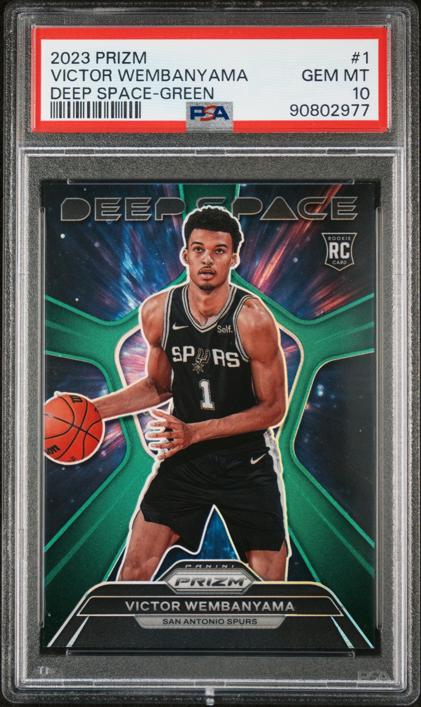 2023 Panini Prizm Deep Space #1 Victor Wembanyama Deep Space-Green Prizm RC PSA 10
