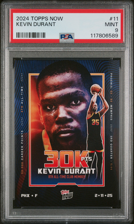 (4)2024 Topps Now #11 Kevin Durant PSA 9