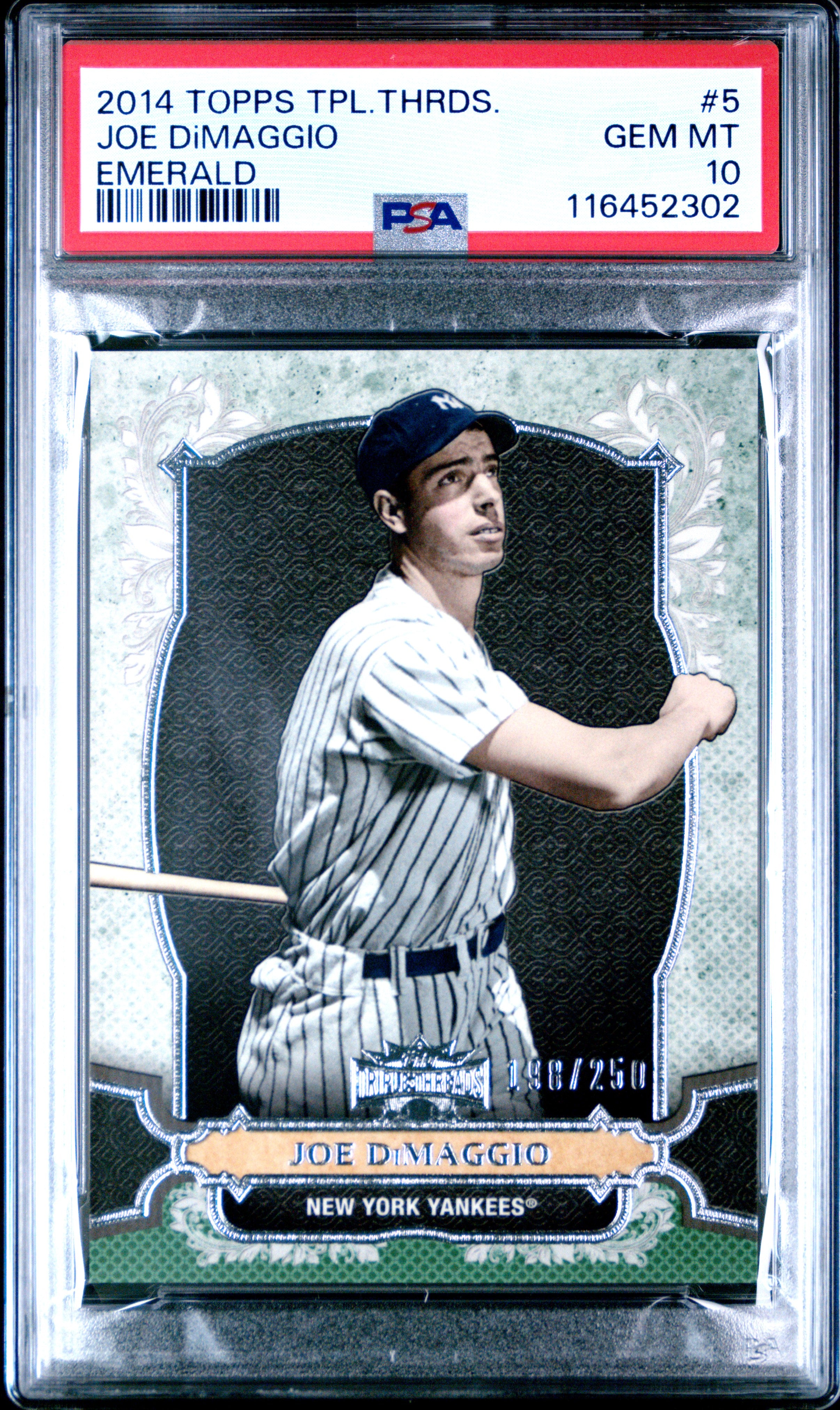 2014 Topps Triple Threads #5 Joe Dimaggio Emerald PSA 10