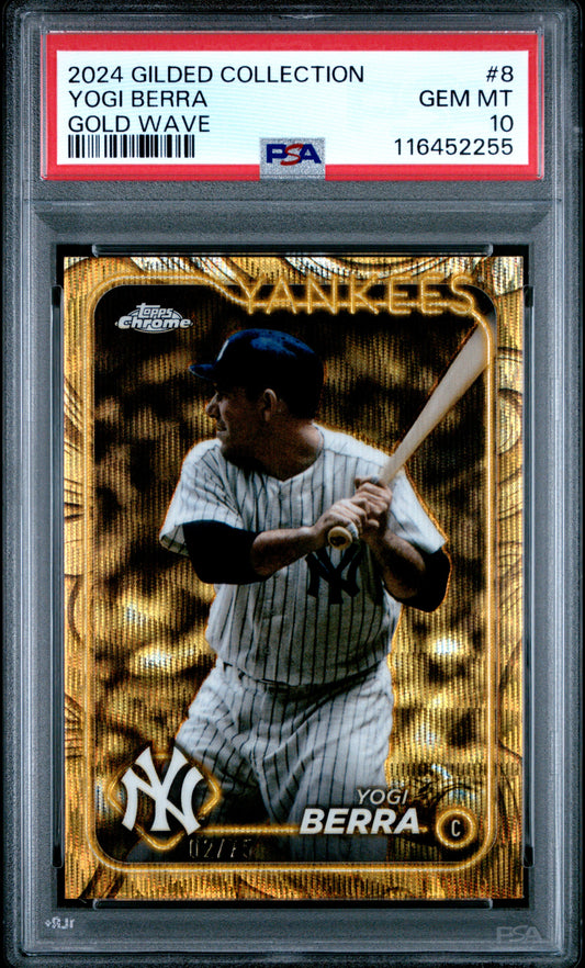 2024 Topps Gilded Collection #8 Yogi Berra Gold Wave PSA 10