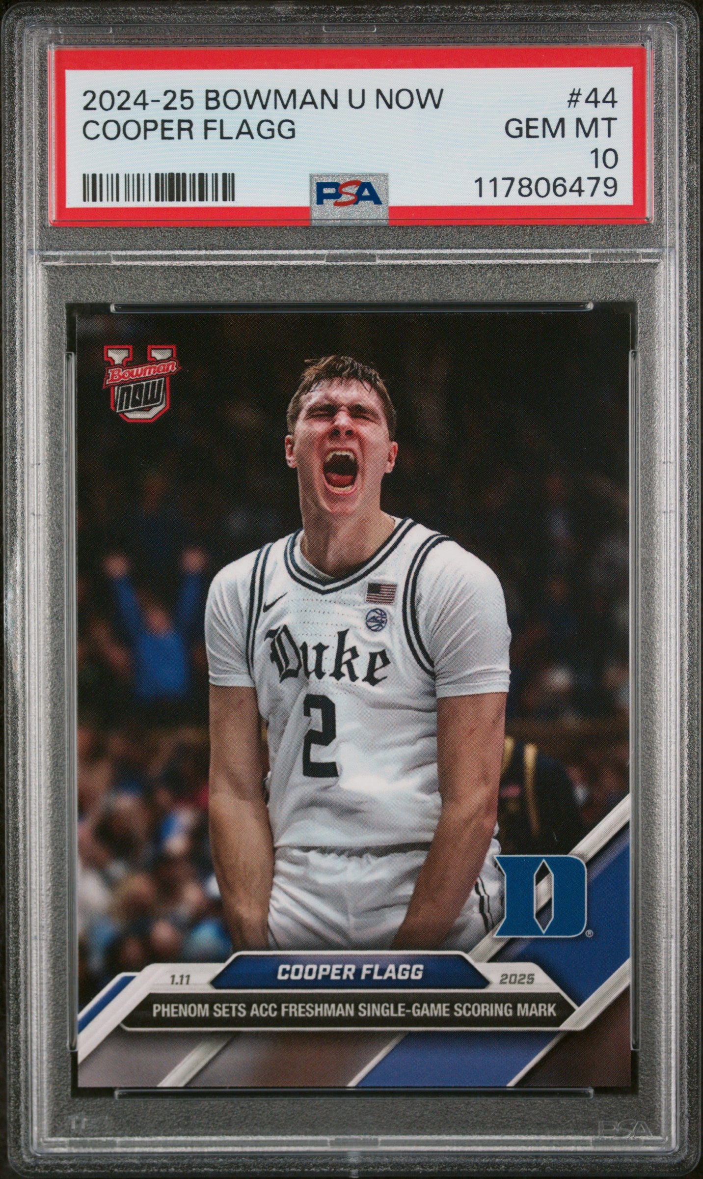 (11)2024-25 Bowman U Now #44 Cooper Flagg PSA 10