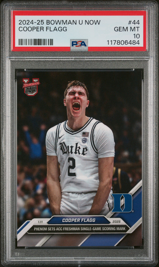 (12)2024-25 Bowman U Now #44 Cooper Flagg PSA 10