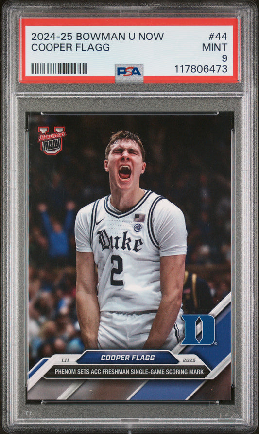 (5)2024-25 Bowman U Now #44 Cooper Flagg PSA 9