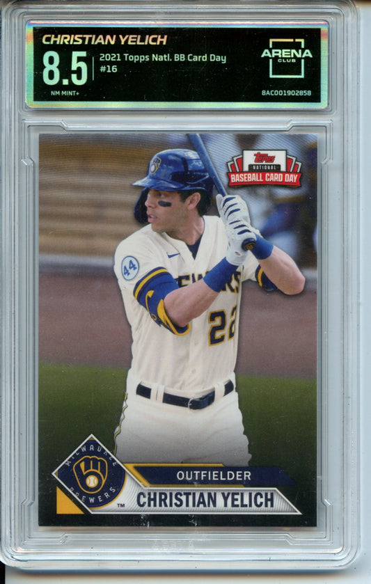 2021 Topps National Baseball Card Day #16 Christian Yelich Arena Club 8.5