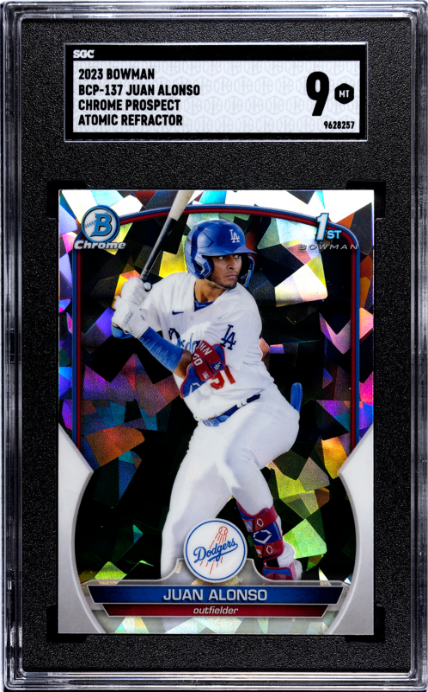 2023 Bowman #BCP-137 Juan Alonso Chrome Prospect Atomic Refractor SGC 9