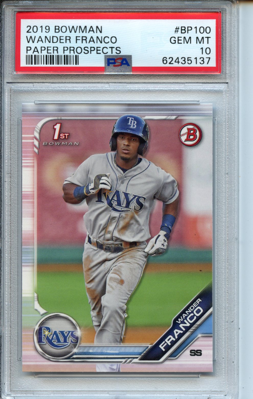 2019 Bowman Paper Prospects #BP100 Wander Franco Paper Prospects PSA 10