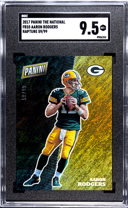 2017 Panini The National #FB10 Aaron Rodgers Rapture SGC 9.5