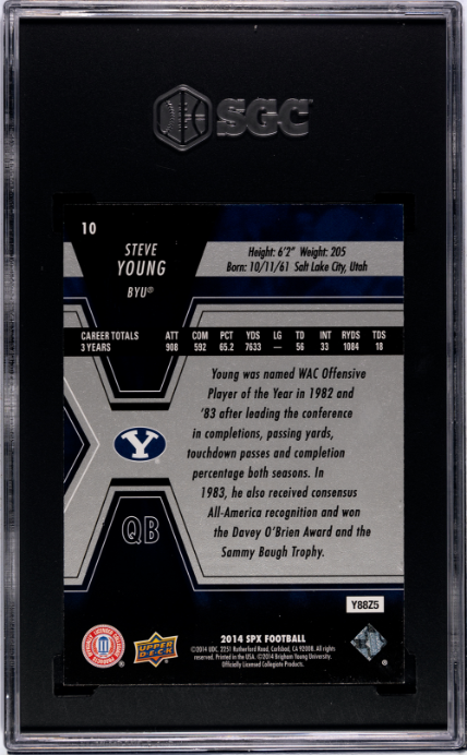 2014 Upper Deck SPX #10 Steve Young SGC 9