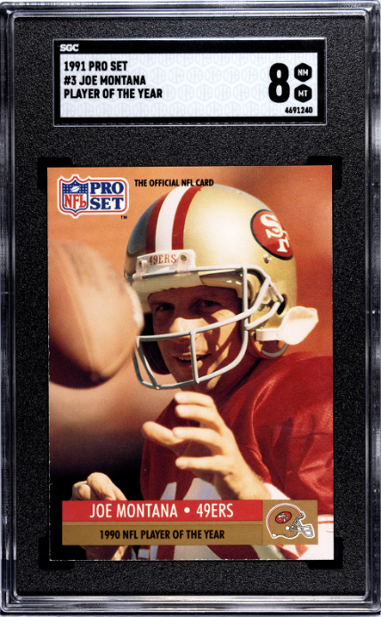 1991 Pro Set #3 Joe Montana Player Of The Year SGC 8