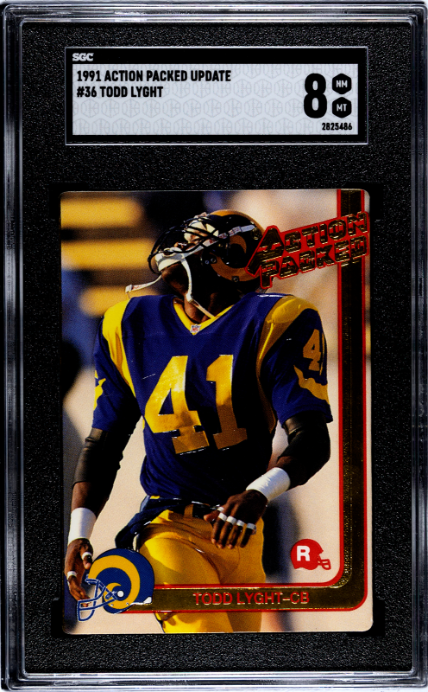 1991 Action Packed Update #36 Todd Lyght SGC 8
