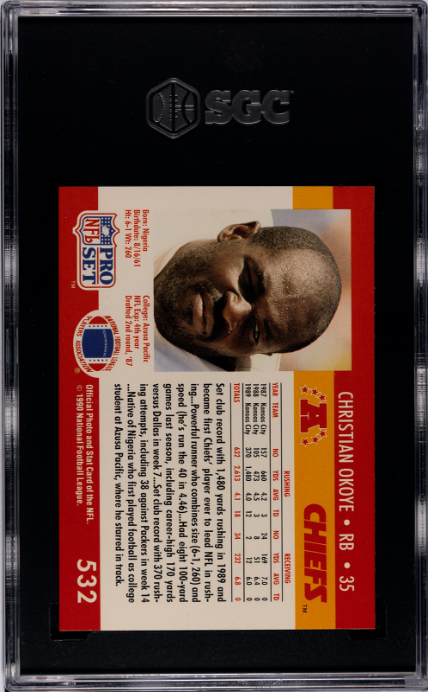1990 Pro Set #532 Christian Okoye SGC 8