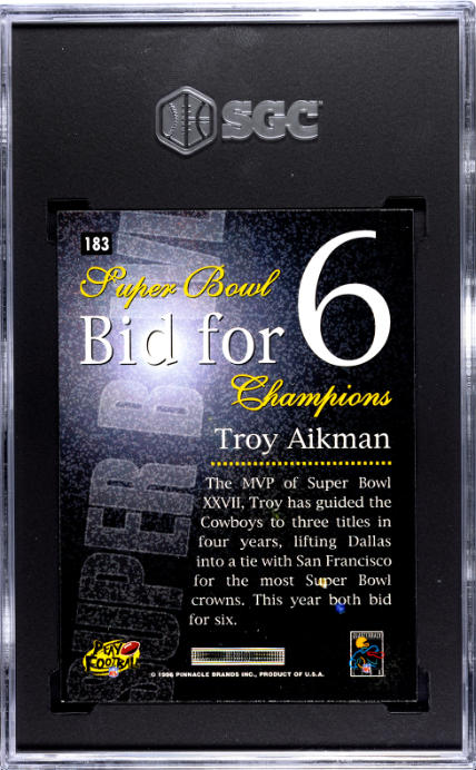 1996 Pinnacle #183 Troy Aikman SGC 8