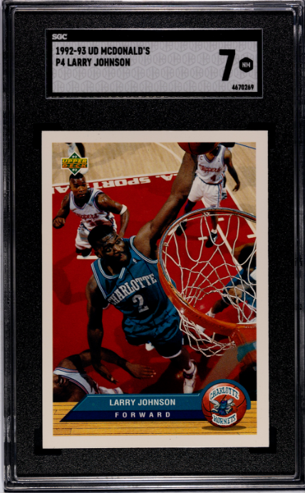 (1)1992-93 Upper Deck McDonald's #P4 Larry Johnson SGC 7