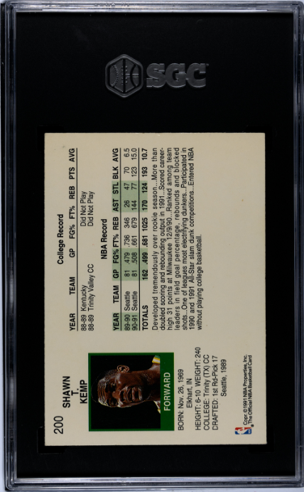 1991-92 Nba Hoops #200 Shawn Kemp SGC 5