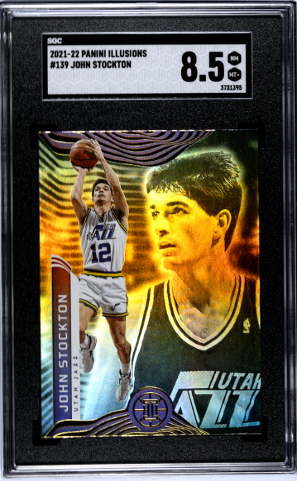 2021-22 Panini Illusions #139 John Stockton SGC 8.5