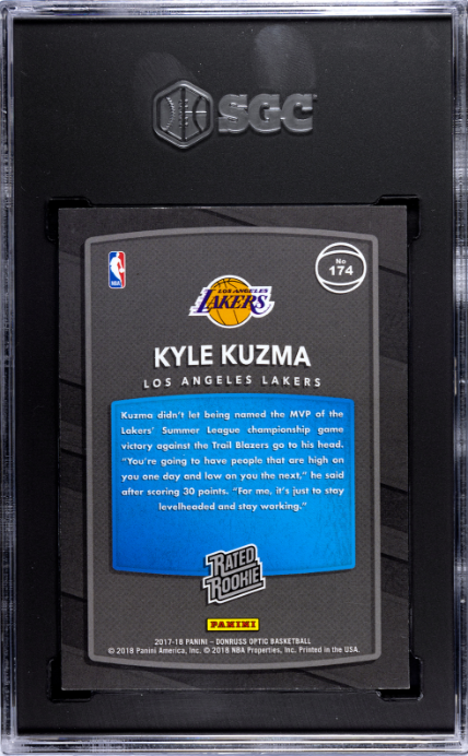 2017-18 Donruss Optic #174 Kyle Kuzma RR SGC 8 NM-MT