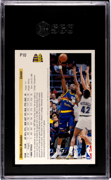 1992-93 Upper Deck McDonald's #P10 Dikembe Mutombo SGC 8.5