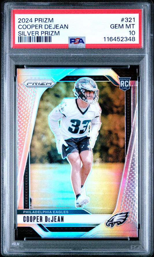 2024 Panini Prizm #321 Cooper Dejean Silver Prizm RC PSA 10 CERT#116452348